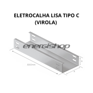 ELETROCALHA LISA TIPO C 200X100X3000 CH 22 S/TAMPA