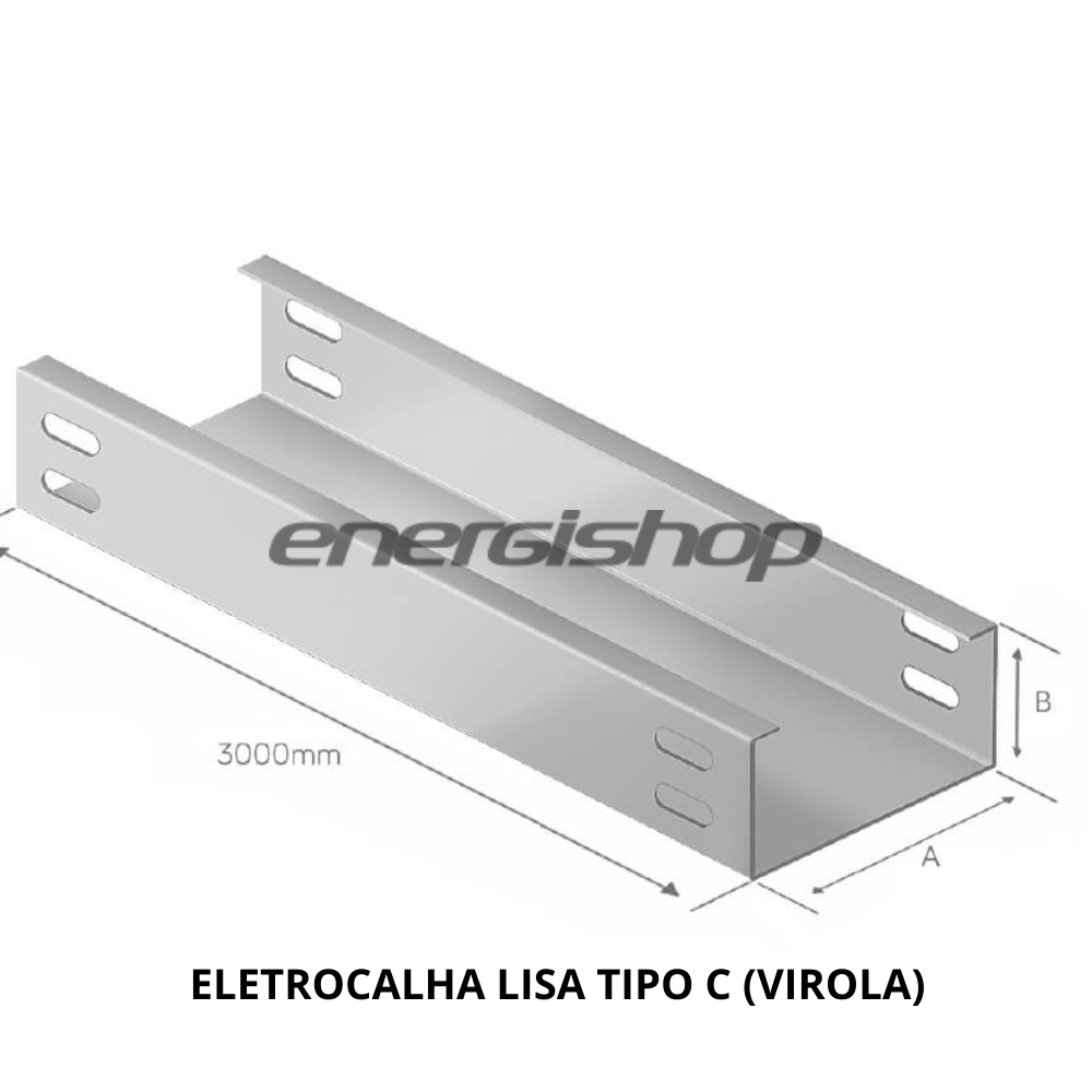ELETROCALHA LISA TIPO C 100X50X3000 CH22 S/TAMPA
