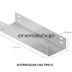 ELETROCALHA LISA TIPO U 100X50X3000 CH22 S/TAMPA