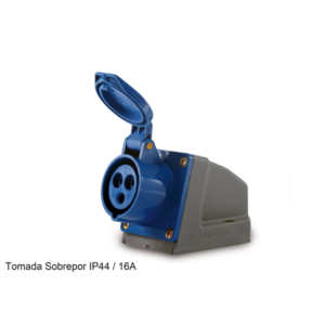 TOMADA IND SOB 2P+T 32A 220V AZUL SOPRANO