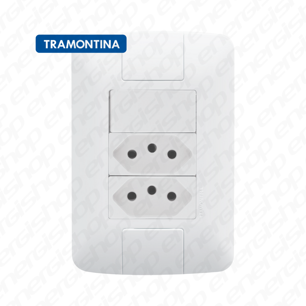 ARIA CONJ PLACA 4X2 2 TOM 2P+T 10A + 1 INT SIMPLES 6A