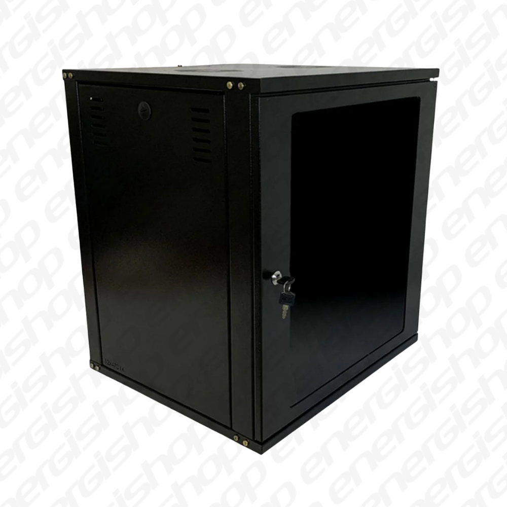 MINI RACK 19" 12US X 470MM PISO C/PORTA DE VIDRO
