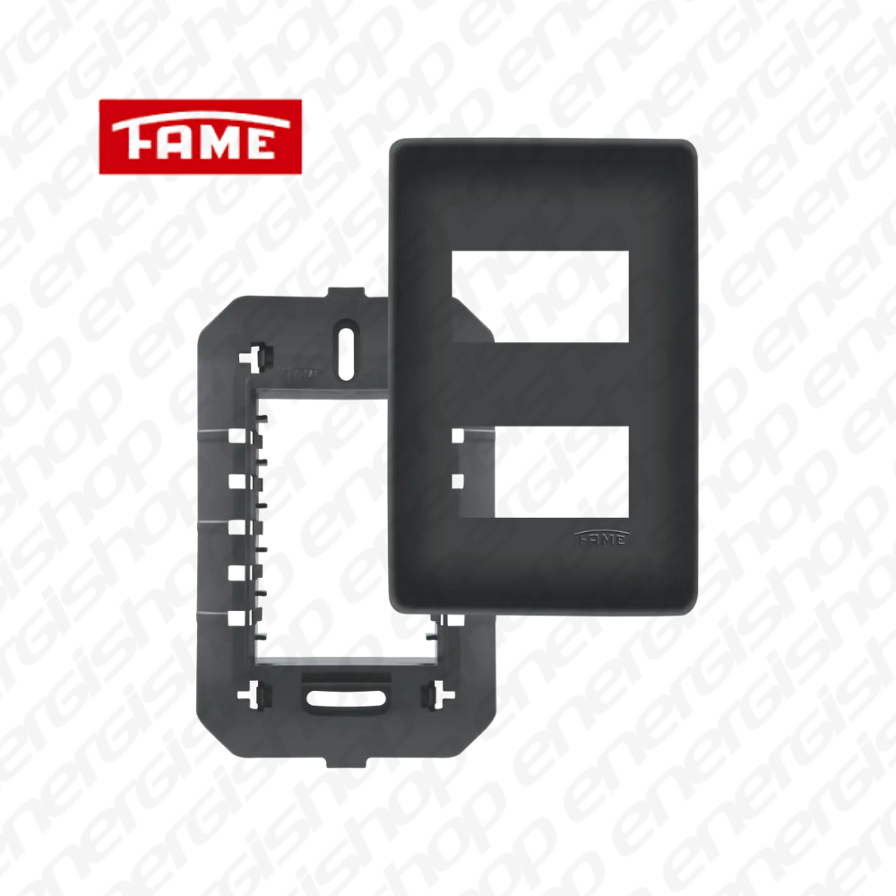 HABITAT BLACK PLACA 4X2 2 MOD SEP C/ SUPORTE