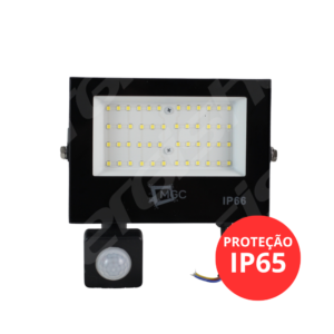 REFLETOR LED 100W 6500K IP66 C/SENSOR