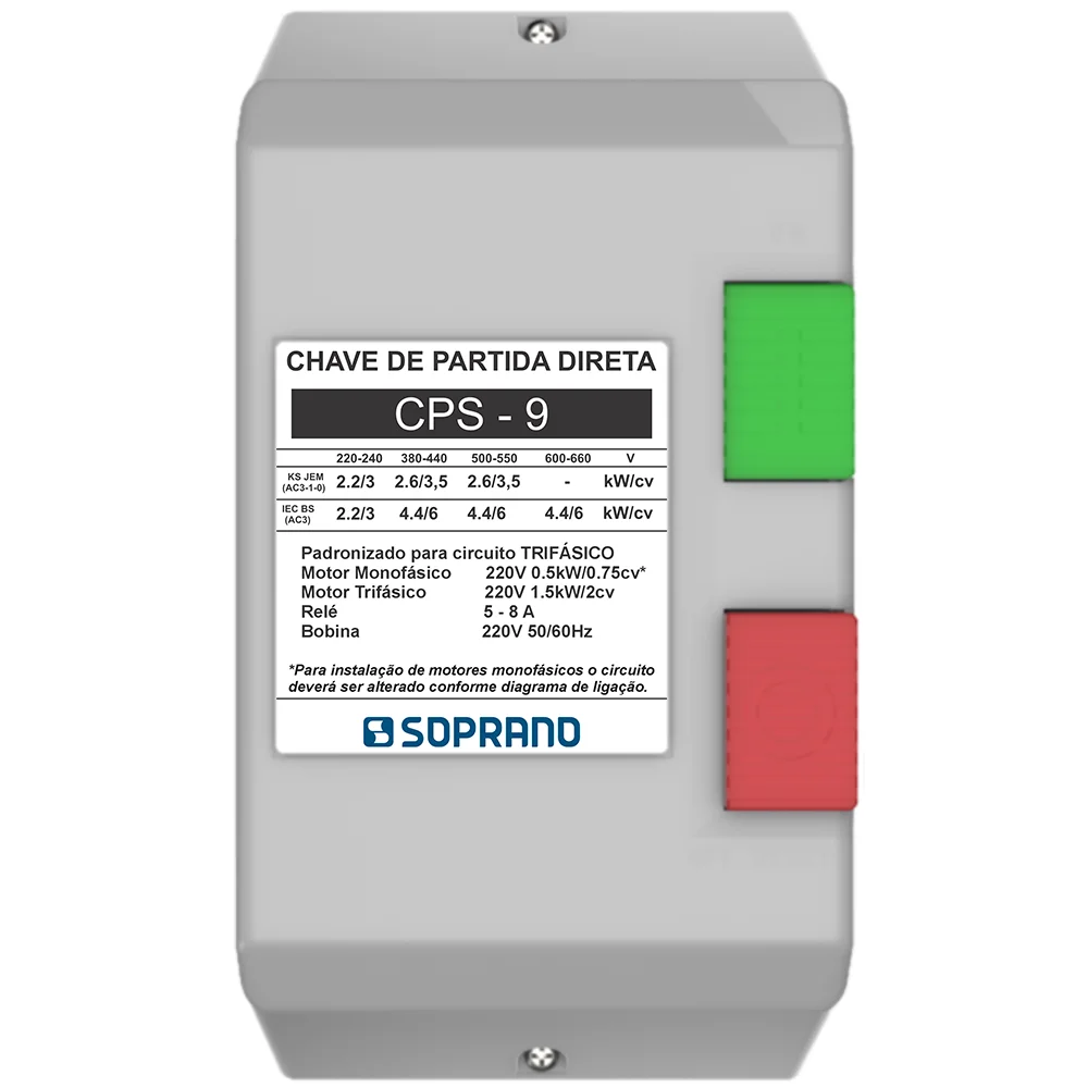 CHAVE DE PARTIDA 2CV ( 5-8A ) 220V SOPRANO