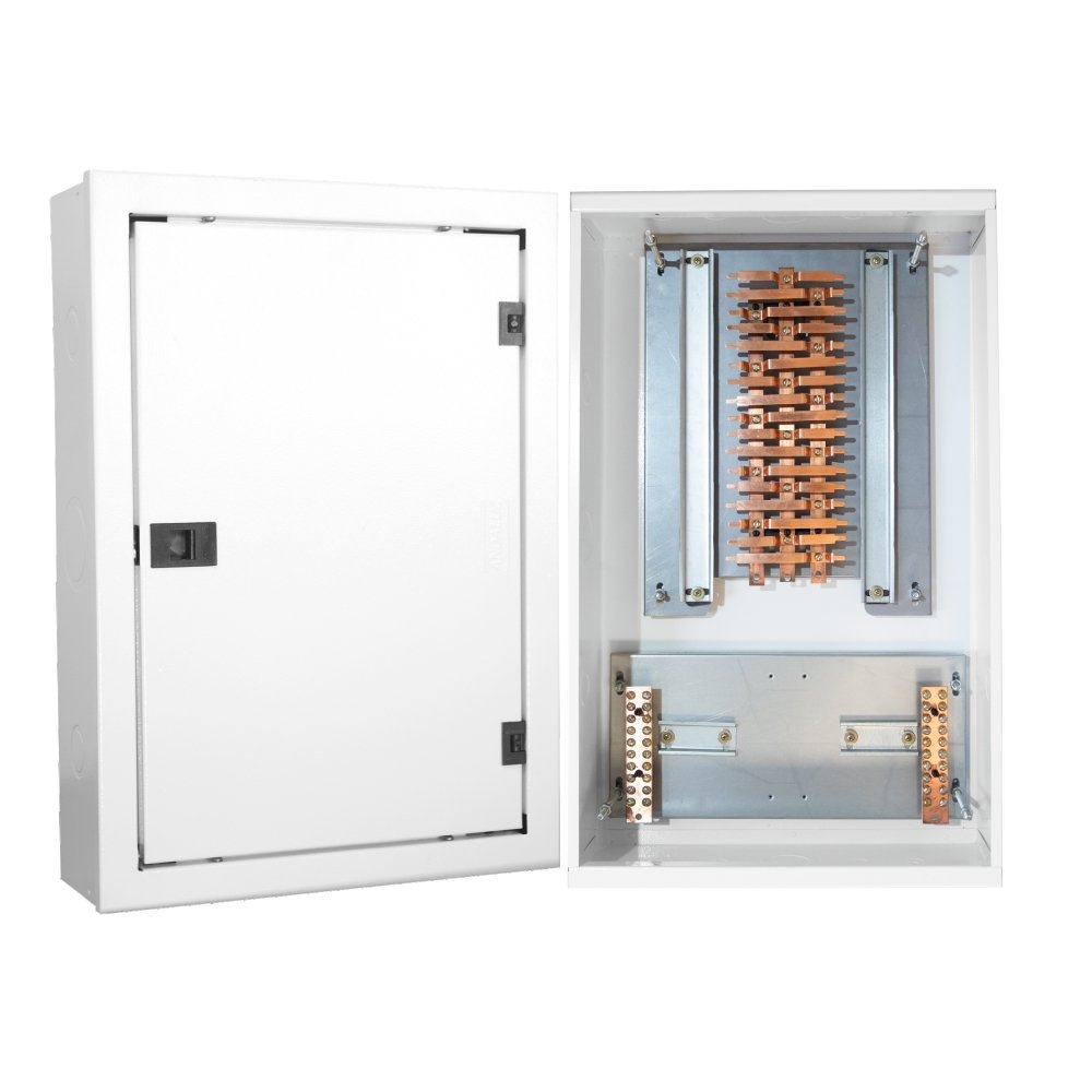 QD DIST SOB C/ BARR TERR+NEUTR E TRILH 34 DIN 150A METAL